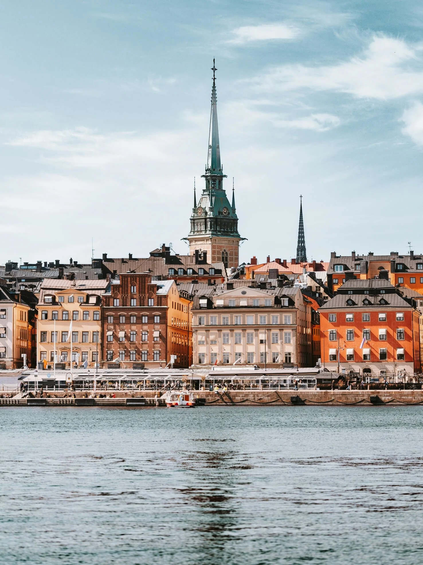 Zicht op Stockholm met water